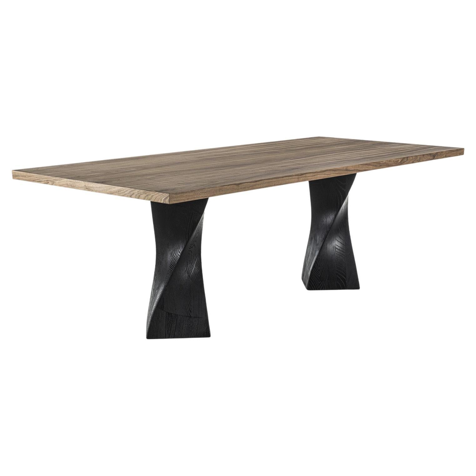 Simple Twist Wood Table, Designed by Studio Excalibur, Made in Italy For Sale