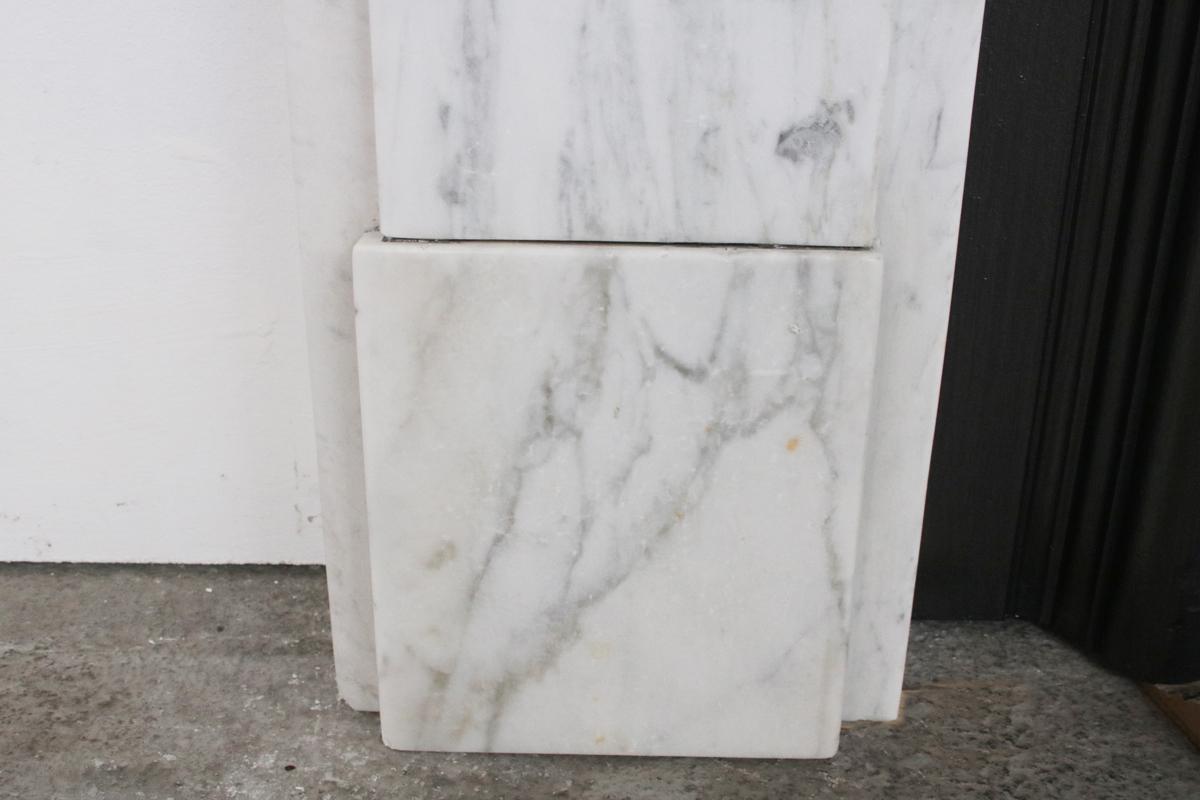 19th Century Simple Victorian Carrara Marble Fireplace Surround