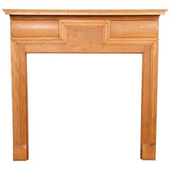 Simple Vintage Pine Fire Surround, 20th Century