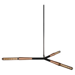 Hand-sculpted Simple Y Dark Bronze Pendant Light by Christopher Boots