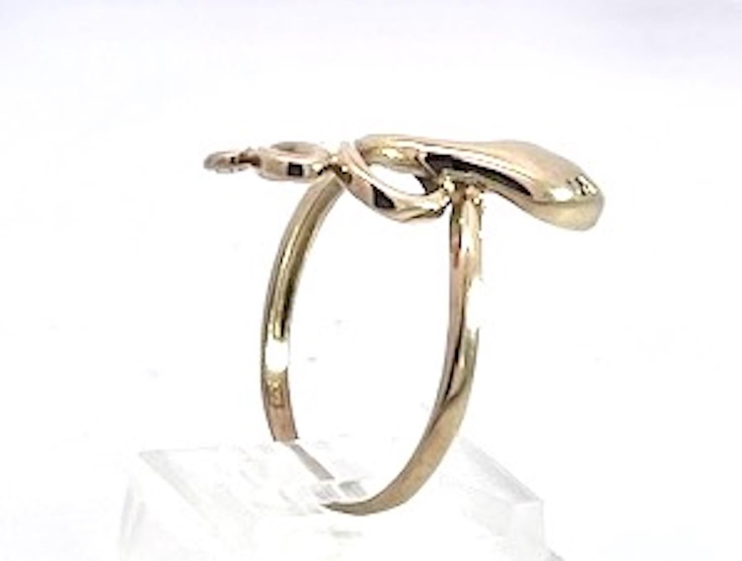 Anillo simple de serpiente de oro amarillo 14K en venta 1
