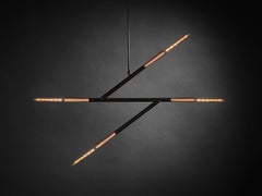 Hand-sculpted Simple Z Dark Bronze Pendant Light by Christopher Boots