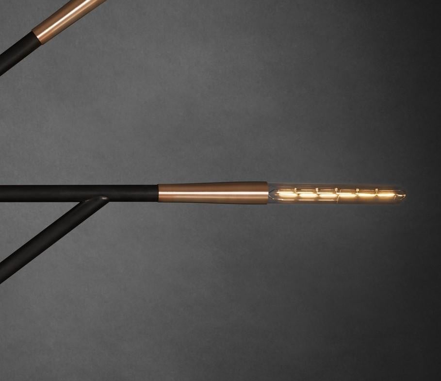 Postmoderne Lampe à suspension simple en bronze foncé, sculptée à la main par Christopher Boots en vente