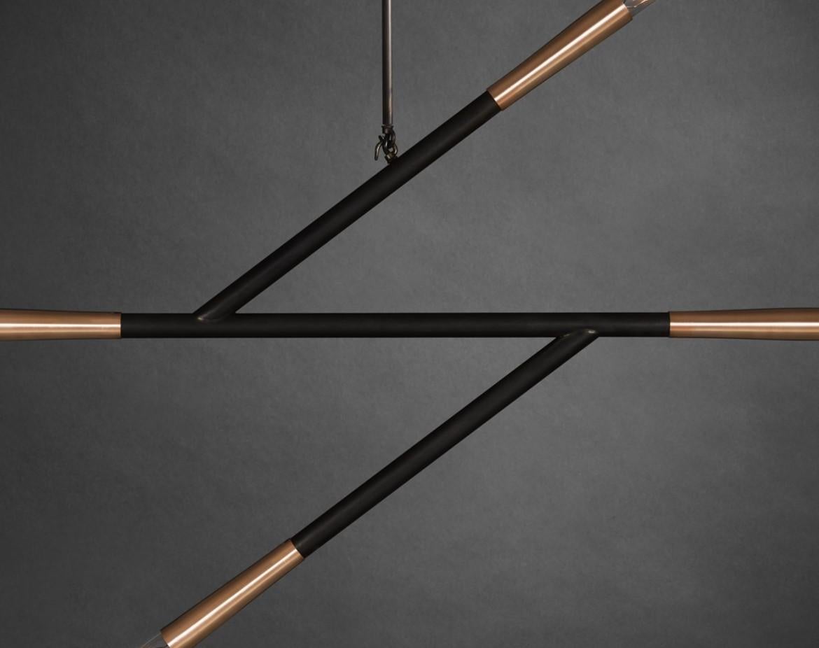 Australien Lampe à suspension simple en bronze foncé, sculptée à la main par Christopher Boots en vente