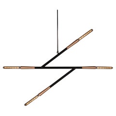 Hand-sculpted Simple Z Dark Bronze Pendant Light by Christopher Boots