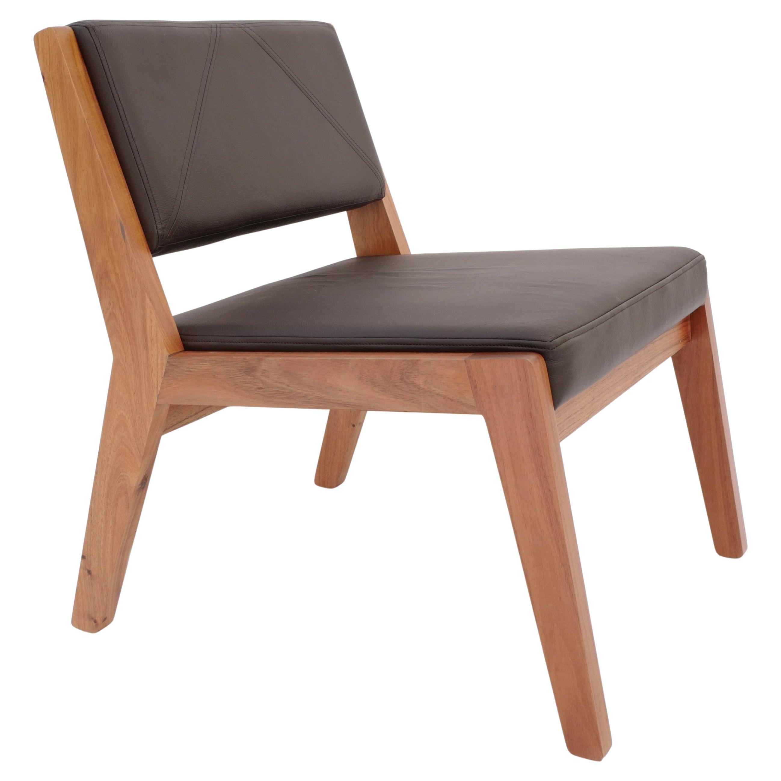 Simplex, Lounge Chair made by solid wood and vinyl