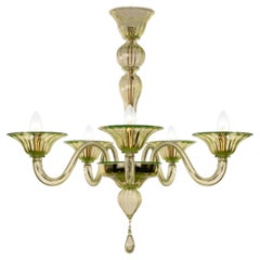 Lampadario Simplicissimus, 5 bracci in vetro di Murano da Multiforme
