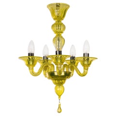 Araña Simplicissimus, 5 luces, cristal de Murano amarillo cidro by Multiforme Araña Simplicissimus, 5 luces, cristal de Murano amarillo cidro by Multiforme