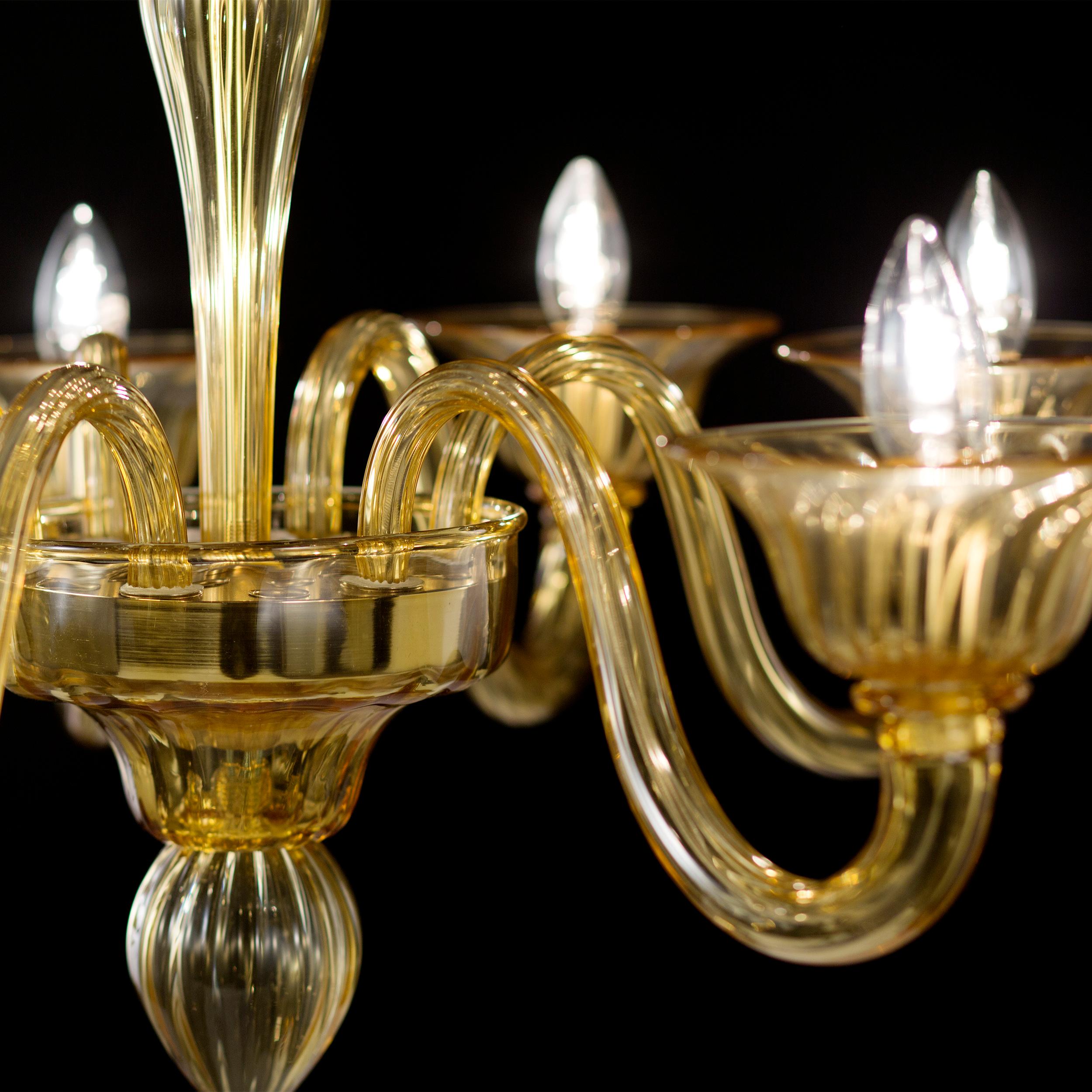 Lámpara Simplicissimus, 6 brazos ámbar cristal de Murano by Multiforme Otro en venta