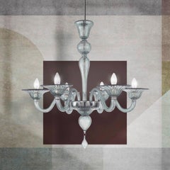 Lámpara Simplicissimus, 6 brazos Fontana gris verde Cristal de Murano by Multiforme