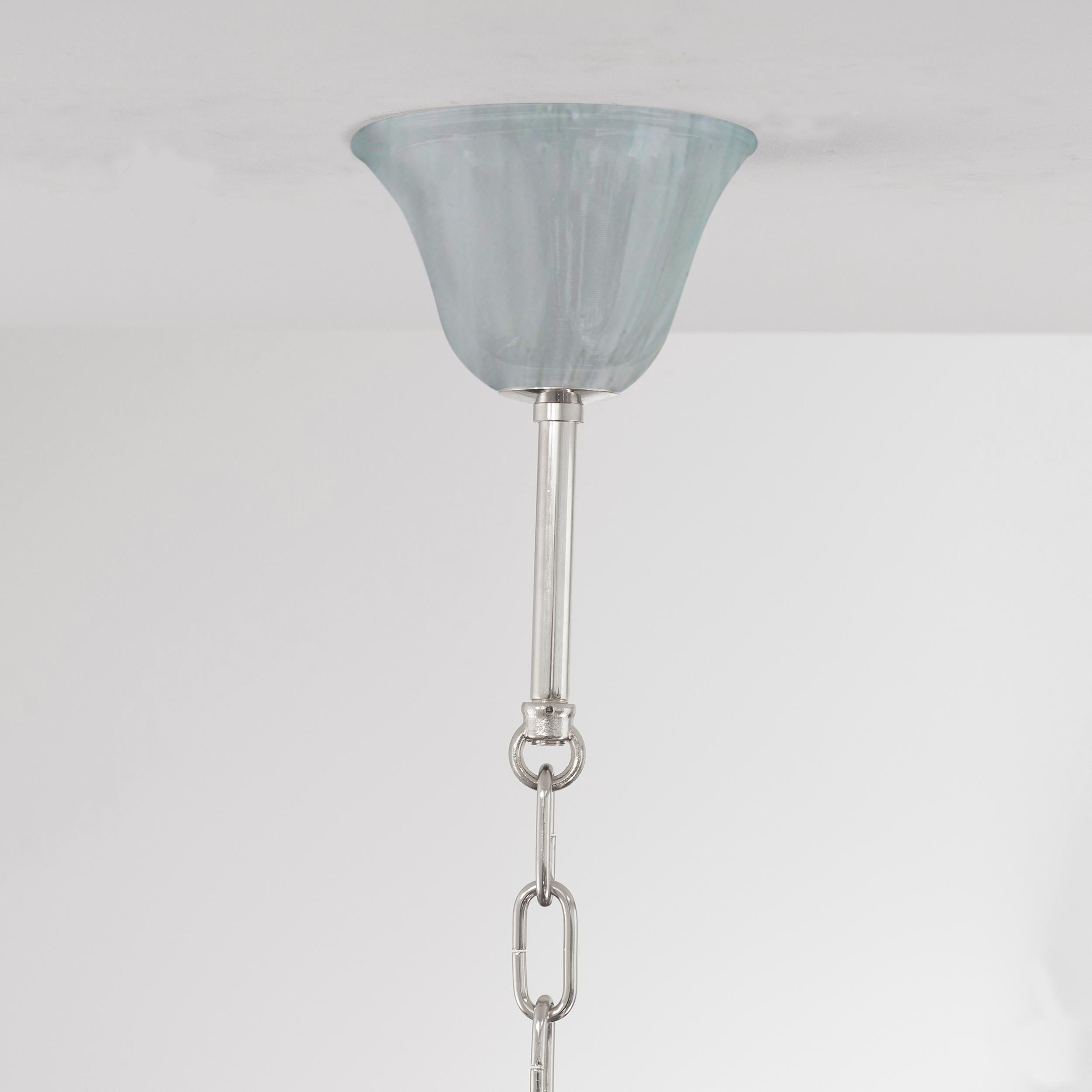 Simplicissimus Chandelier, 6 Arms grey green Murano Glass by Multiforme in Stock For Sale 1