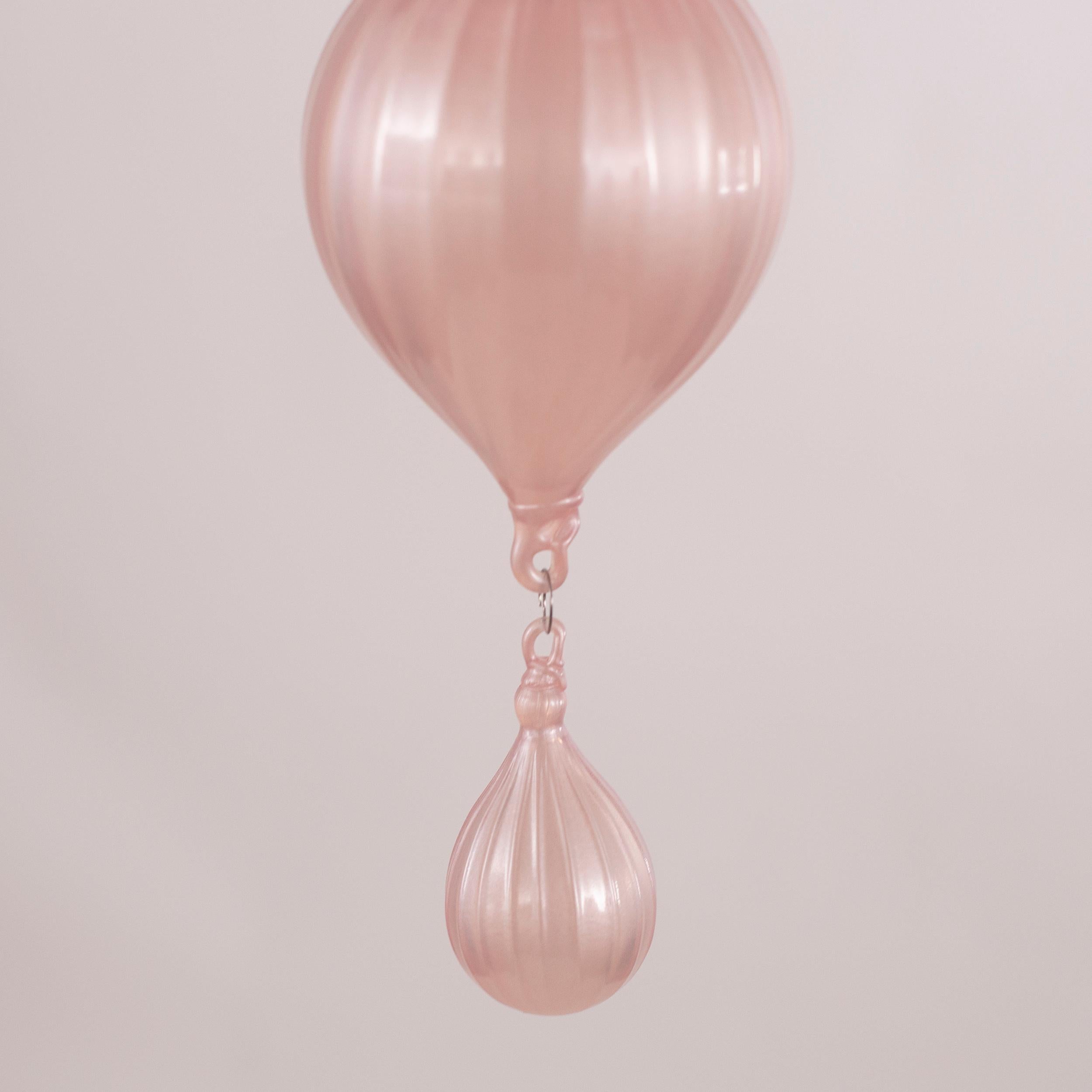 Simplicissimus Chandelier, 6 arms Pearl Pink Murano Glass by Multiforme in Stock In New Condition For Sale In Trebaseleghe, IT