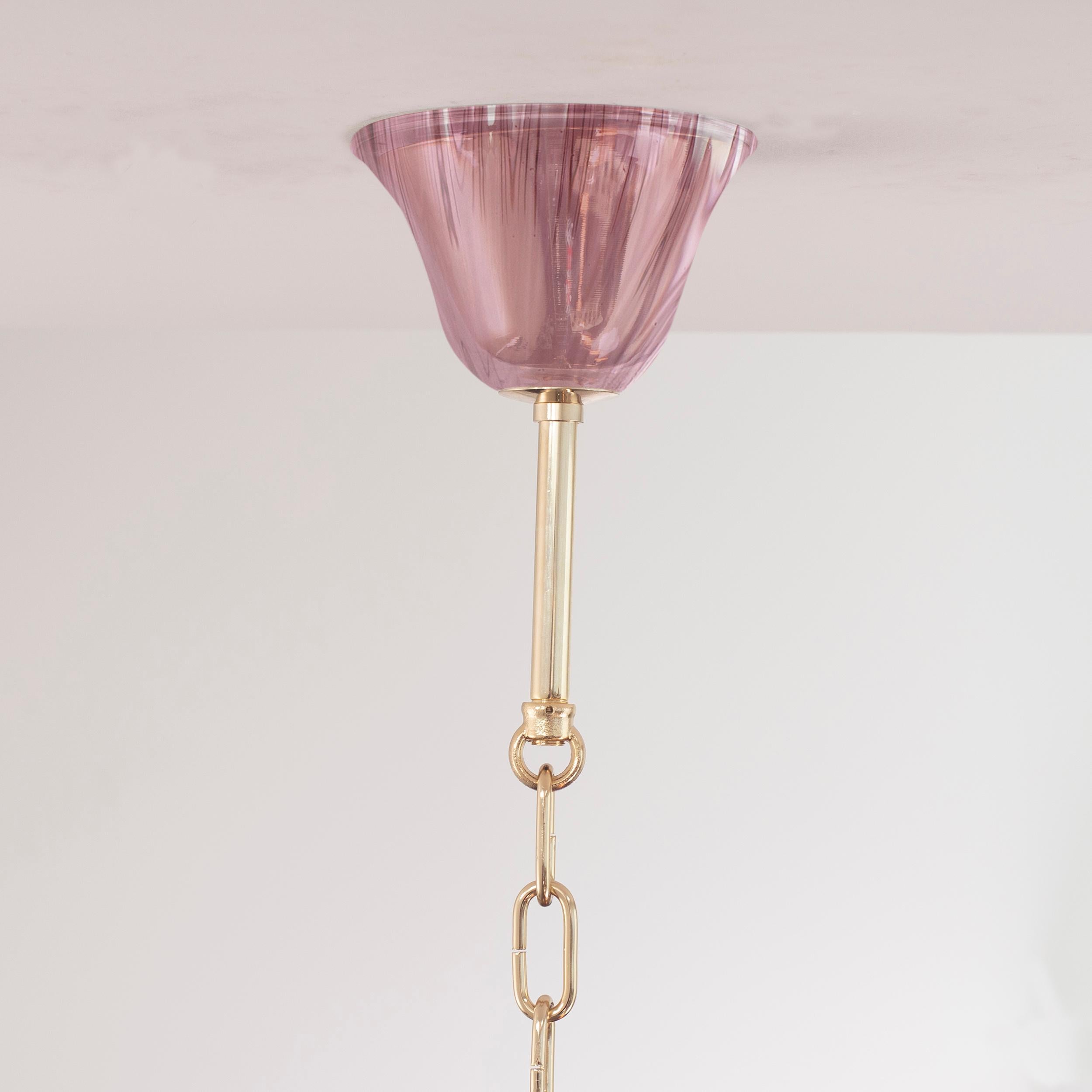 Simplicissimus Chandelier, 6 lights Burgundy Murano Glass by Multiforme in Stock For Sale 1