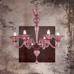 Simplicissimus Chandelier, 6 lights Amethyst Murano Glass by Multiforme
