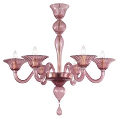 Simplicissimus Chandelier, 6 lights Burgundy Murano Glass by Multiforme in Stock