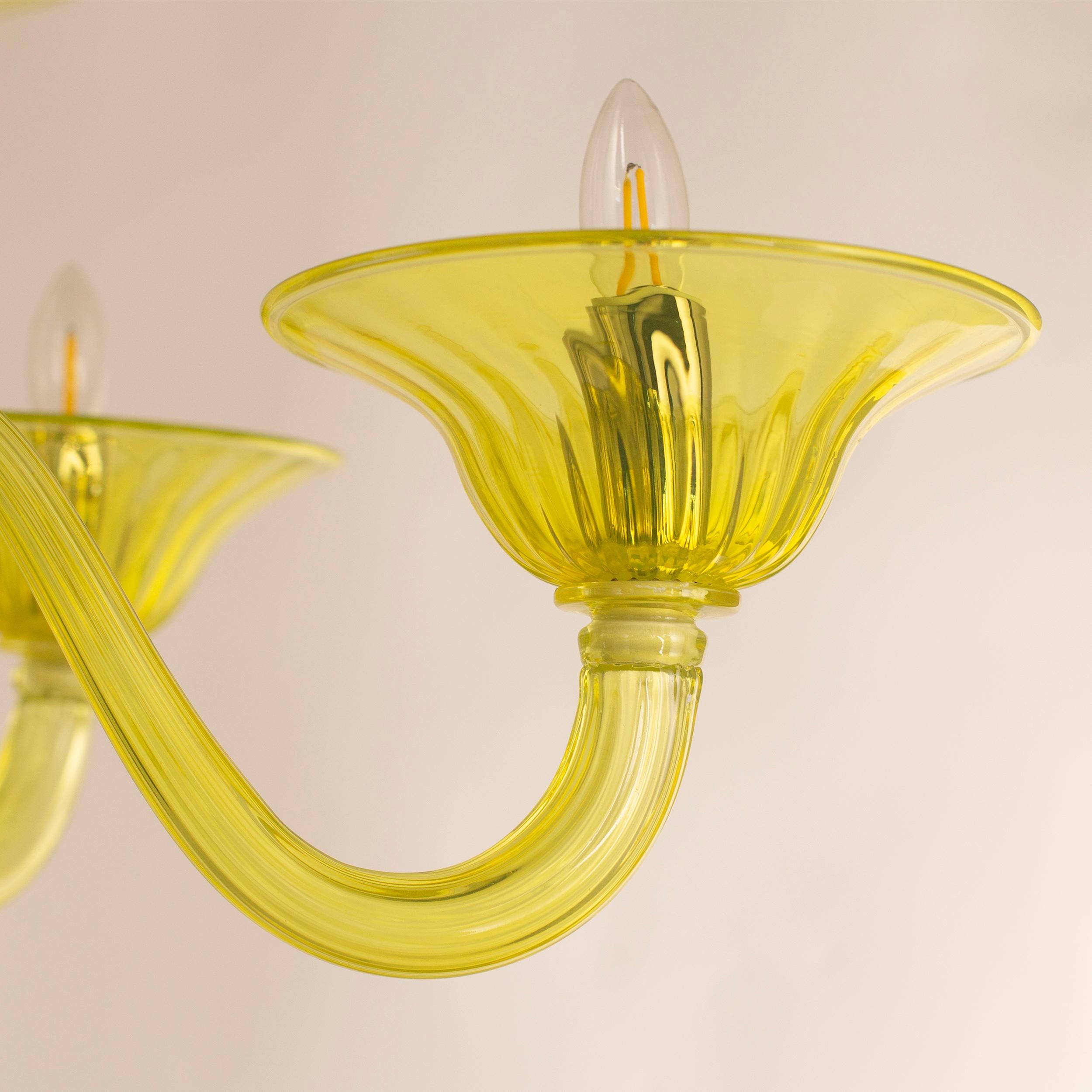 Other Simplicissimus Chandelier, 6 lights, Yellow Murano Glass by Multiforme For Sale