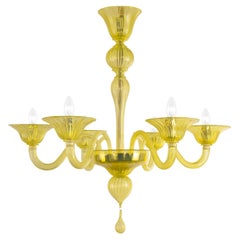 Simplicissimus Chandelier, 6 lights, Yellow Murano Glass by Multiforme in Stock