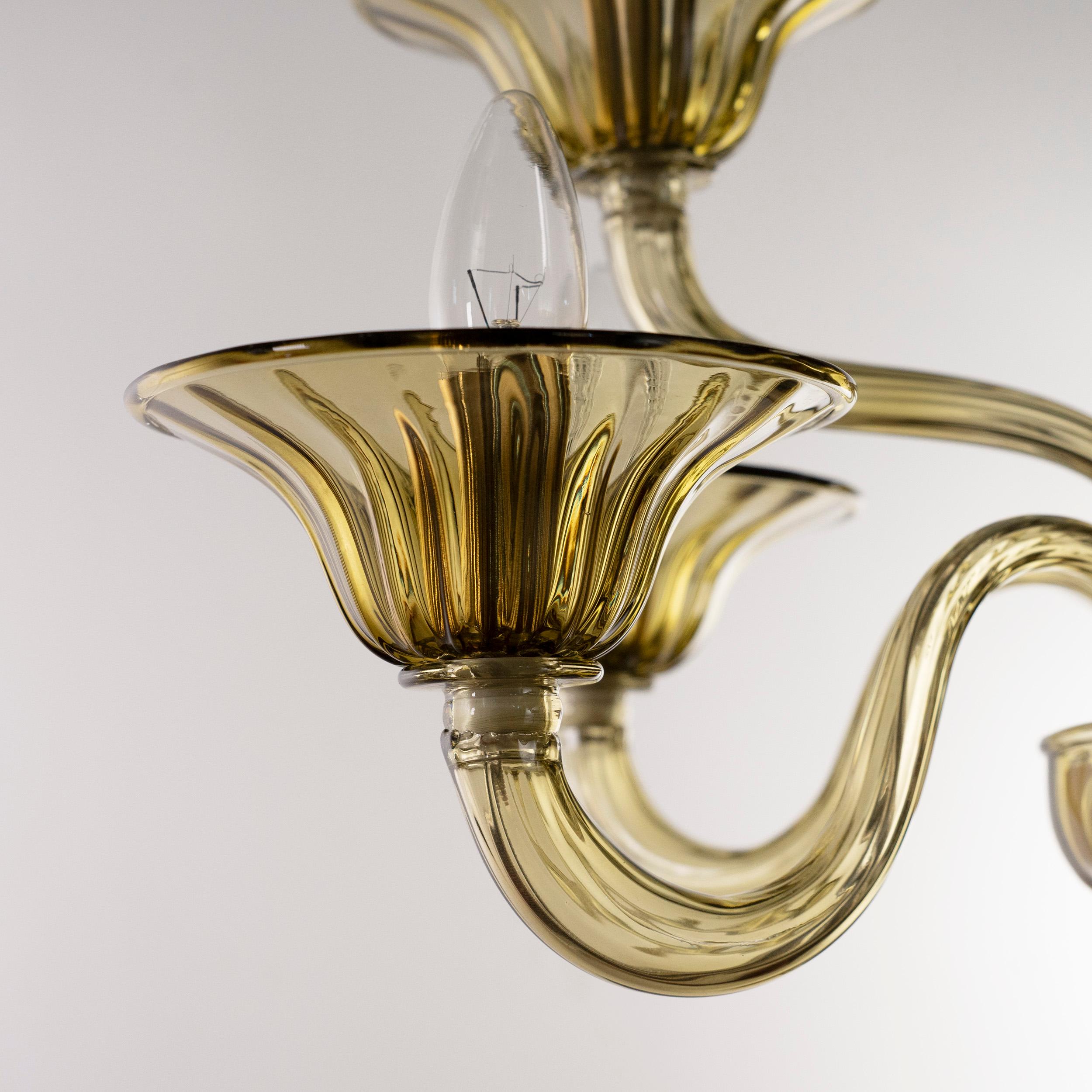 Lámpara Simplicissimus, 6+3 brazos Vidrio de Murano verde oliva by Multiforme en venta 3