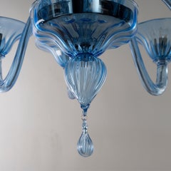 Araña Simplicissimus, 8 Brazos Talco Azul Cristal Murano by Multiforme