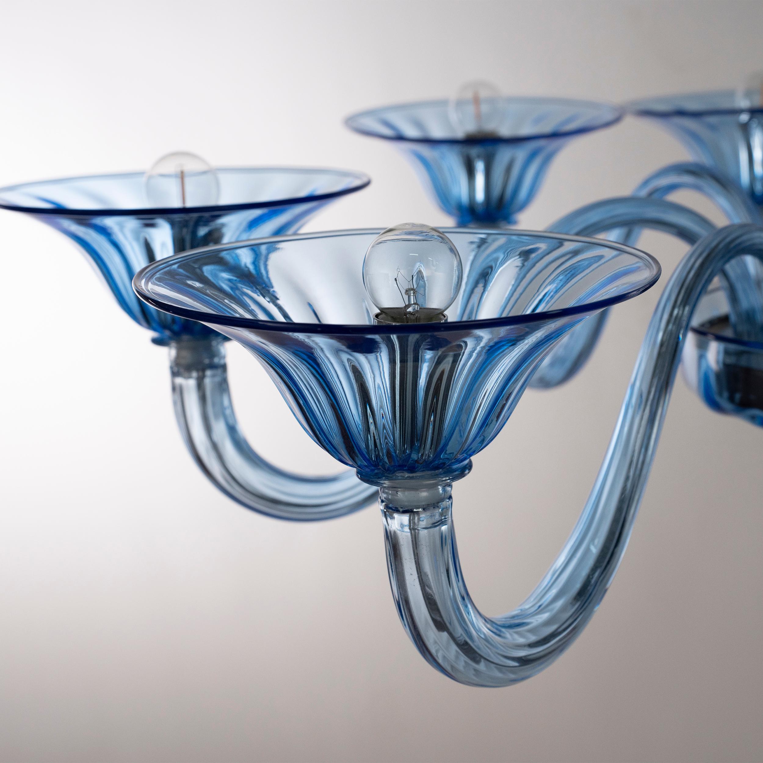 Araña Simplicissimus, 8  Brazos Talco Azul Cristal Murano by Multiforme en venta 1