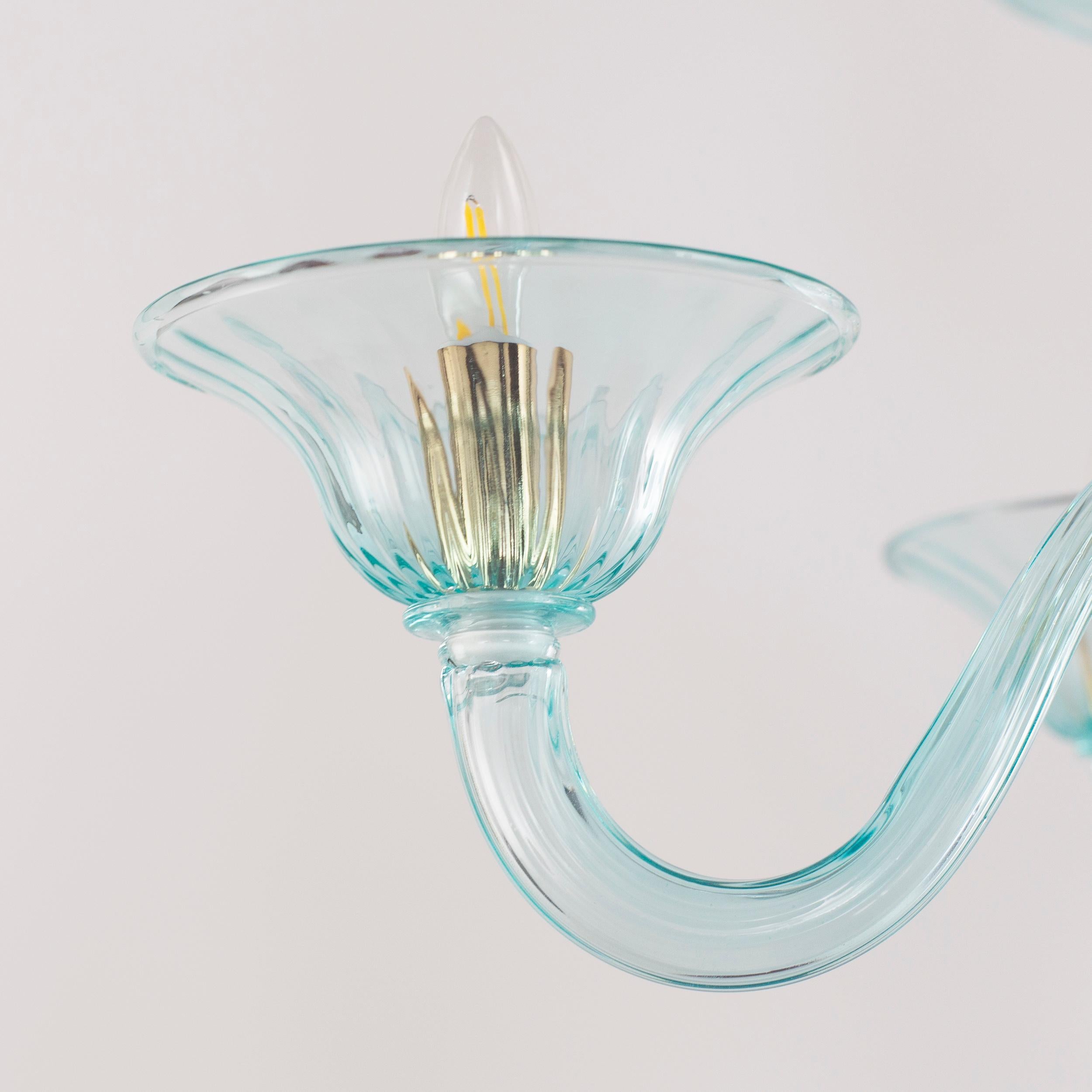 Simplicissimus Kronleuchter, Aqua Green Murano Glas von Multiforme auf Lager (Sonstiges) im Angebot