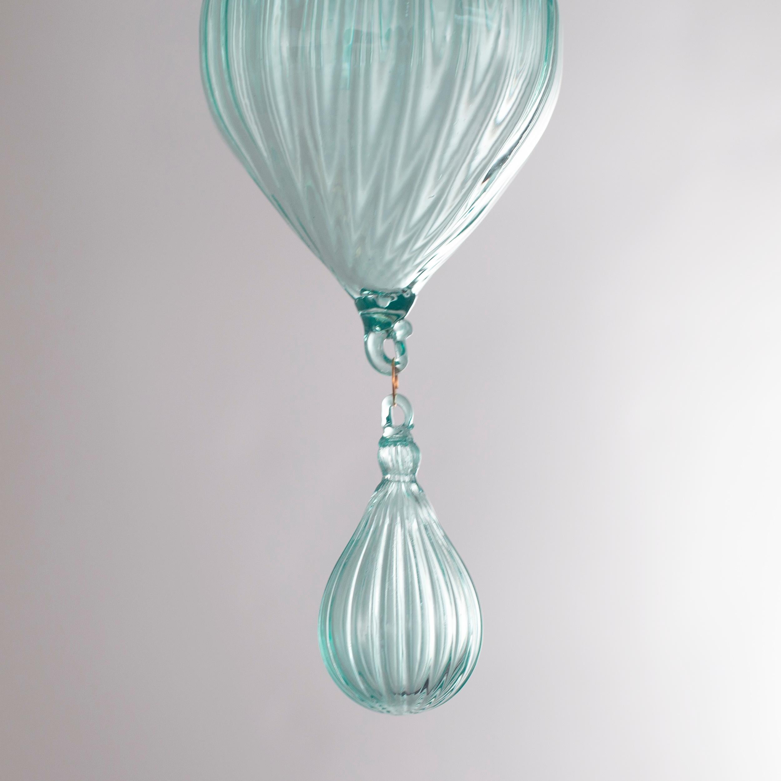 Italian Simplicissimus Chandelier, Aqua Green Murano Glass by Multiforme in Stock For Sale