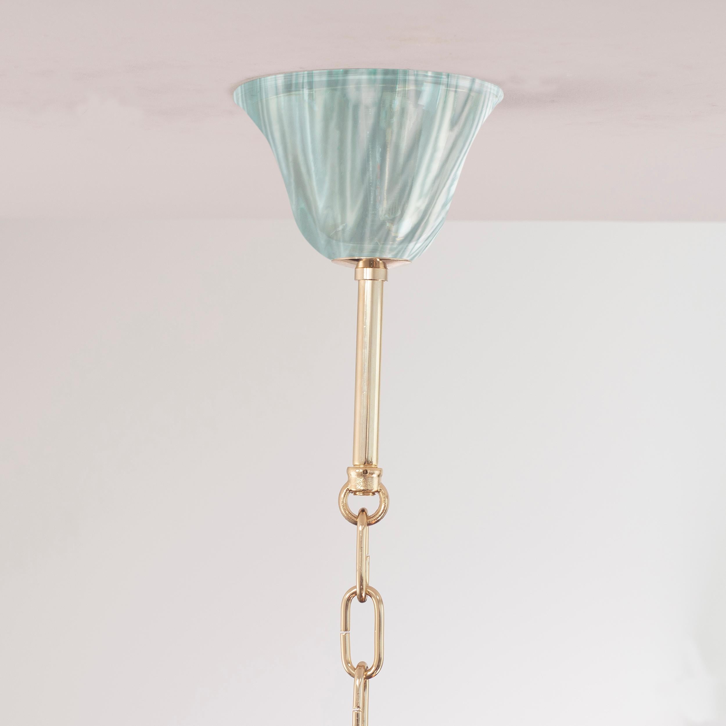 Simplicissimus Chandelier, Aqua Green Murano Glass by Multiforme in Stock For Sale 2