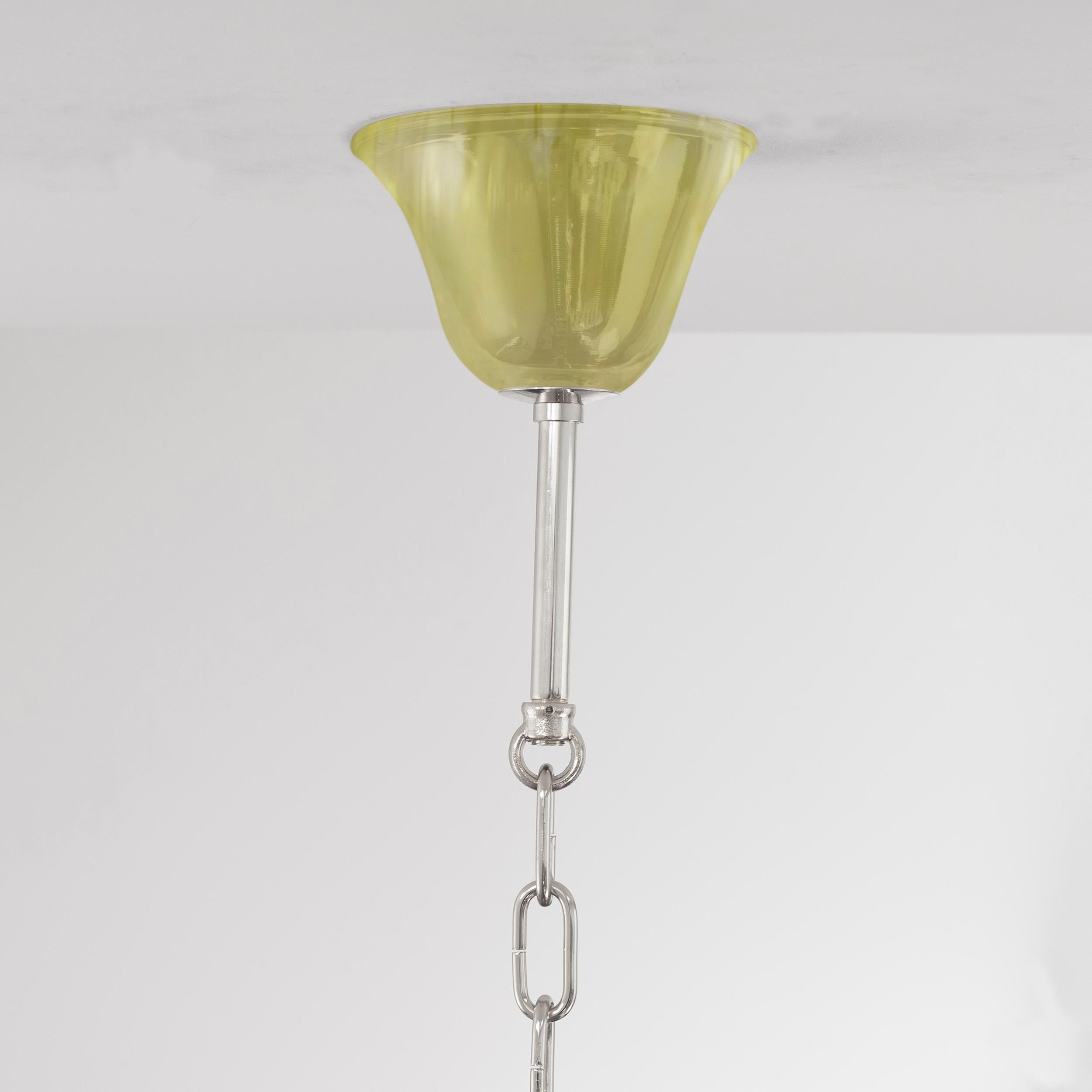 Simplicissimus Chandelier, Olive Green Murano Glass by Multiforme in Stock For Sale 1