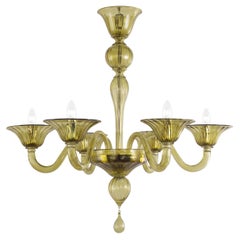 Simplicissimus Chandelier, Olive Green Murano Glass by Multiforme in Stock