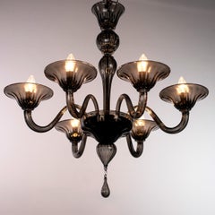 Lampadario Simplicissimus Murano 6 bracci Grafite di Multiforme