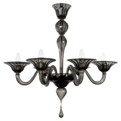 Lampadario Simplicissimus Murano 6 bracci Grafite di Multiforme