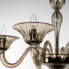 Simplicissimus Murano Chandelier 6 arms Tobacco Glass by Multiforme