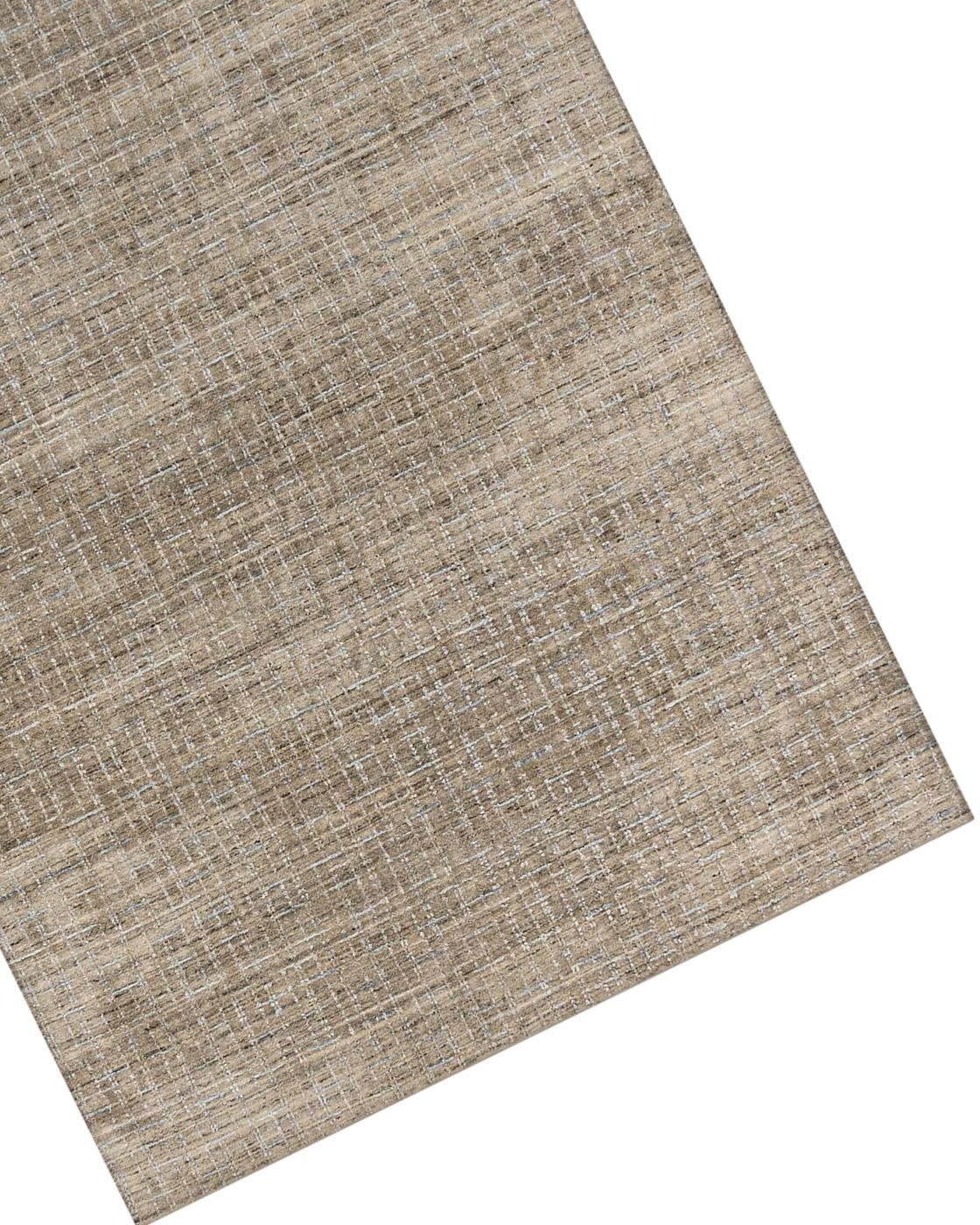 Simplicity Comfort Beige Blu Contemporary  Tappeto in lana e viscosa 10' x 14' in vendita 1