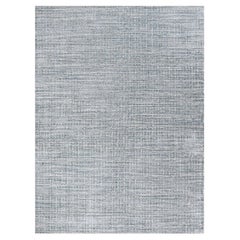 Simplicité et confort - Tapis contemporain bleu et beige  7'9 x 9'11 pouces