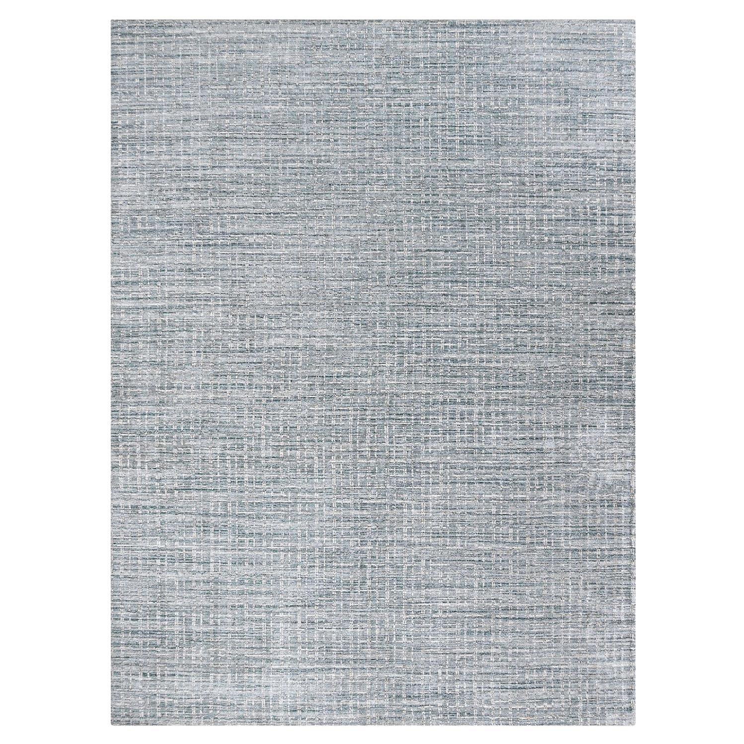 Simplicity Comfort Blue Beige Contemporary Rug 7'9 x 9'11