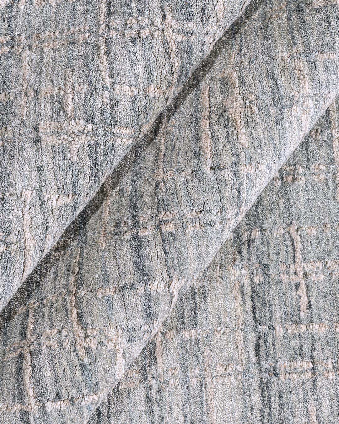 Simplicity Comfort Blau Beige Handwebteppich 12'7 X 13' im Zustand „Neu“ im Angebot in New York, NY