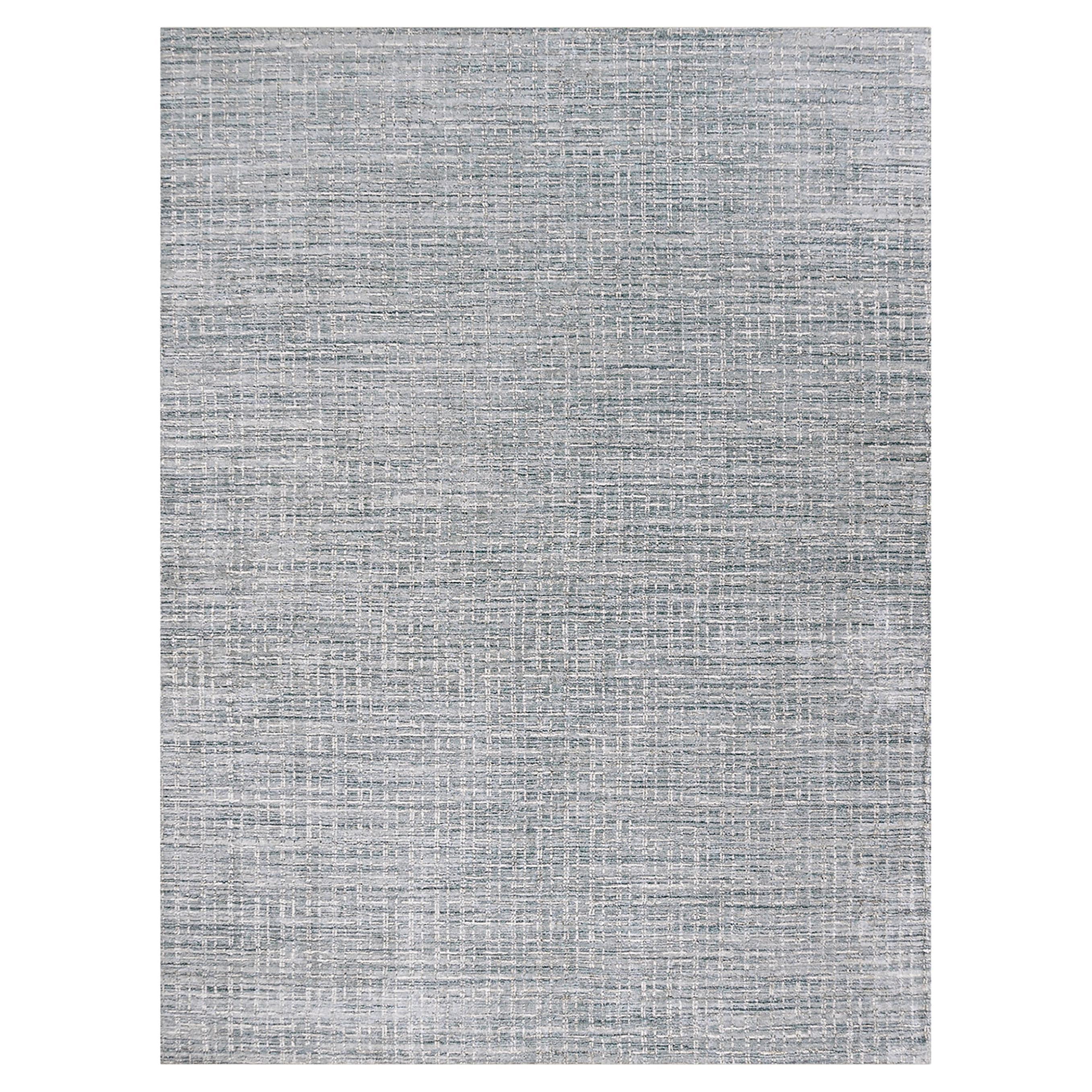 Simplicity Comfort Blue Beige Hand Loomed Rug 12'7 X 13'