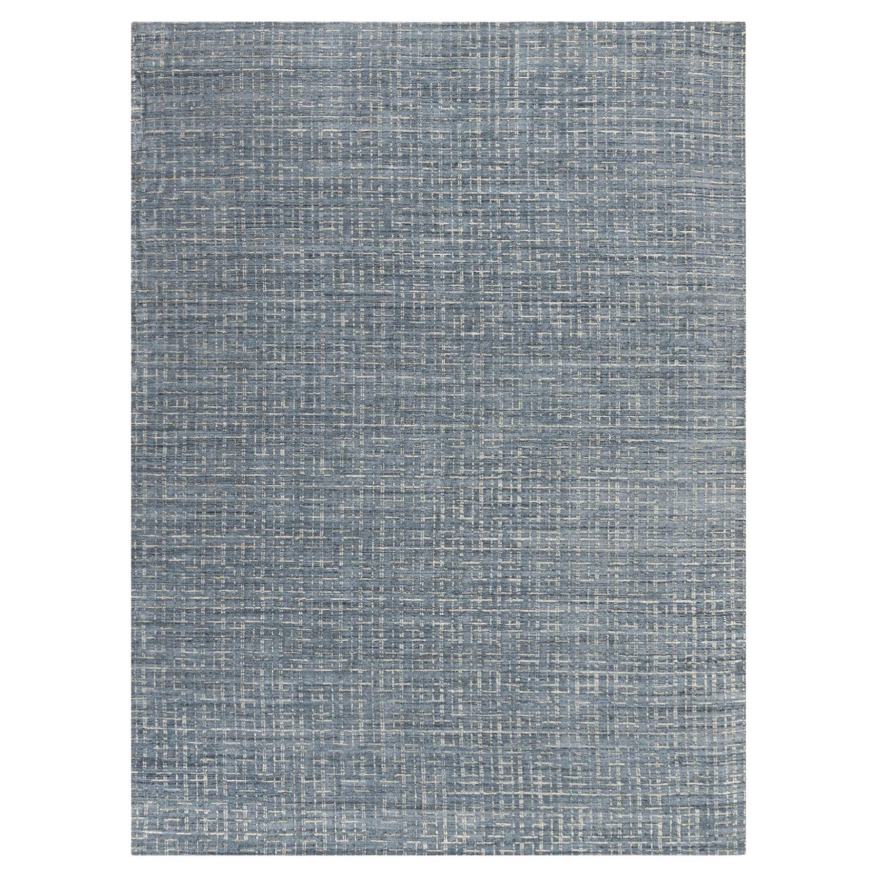 Simplicity Comfort Blue Gray Contemporary Handwoven Area Rug  10' x 14' For Sale