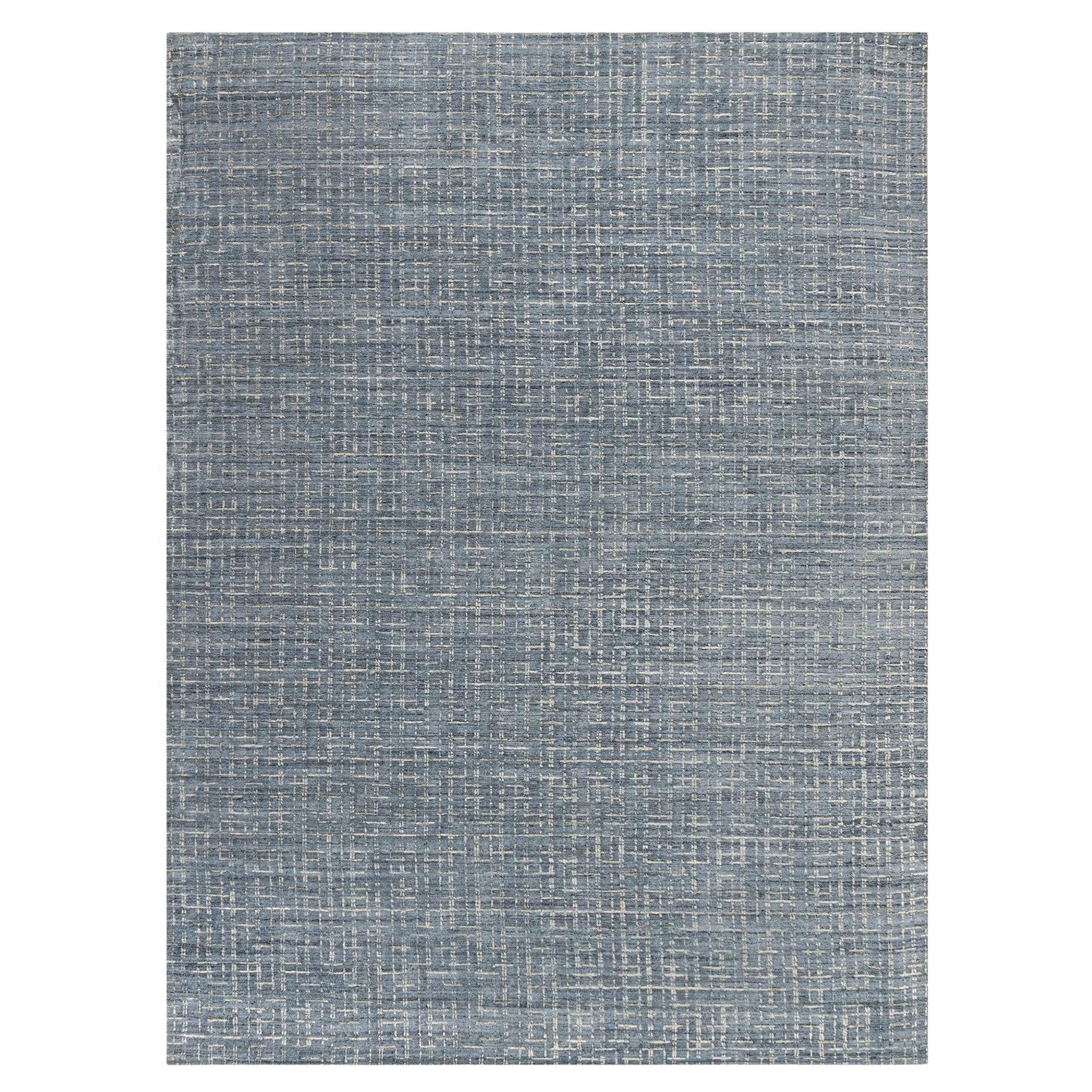 Simplicity Comfort Blue Gray Contemporary Handwoven Area Rug (tapis tissé à la main)  10' x 14'