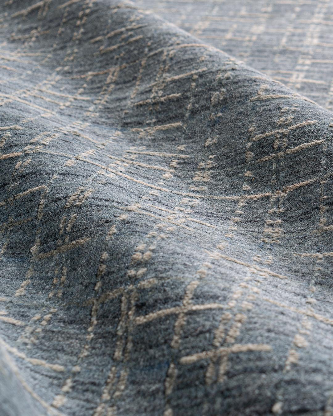 Simplicity Comfort Blue Gray Contemporary Rug  8'11 x 12' For Sale 2