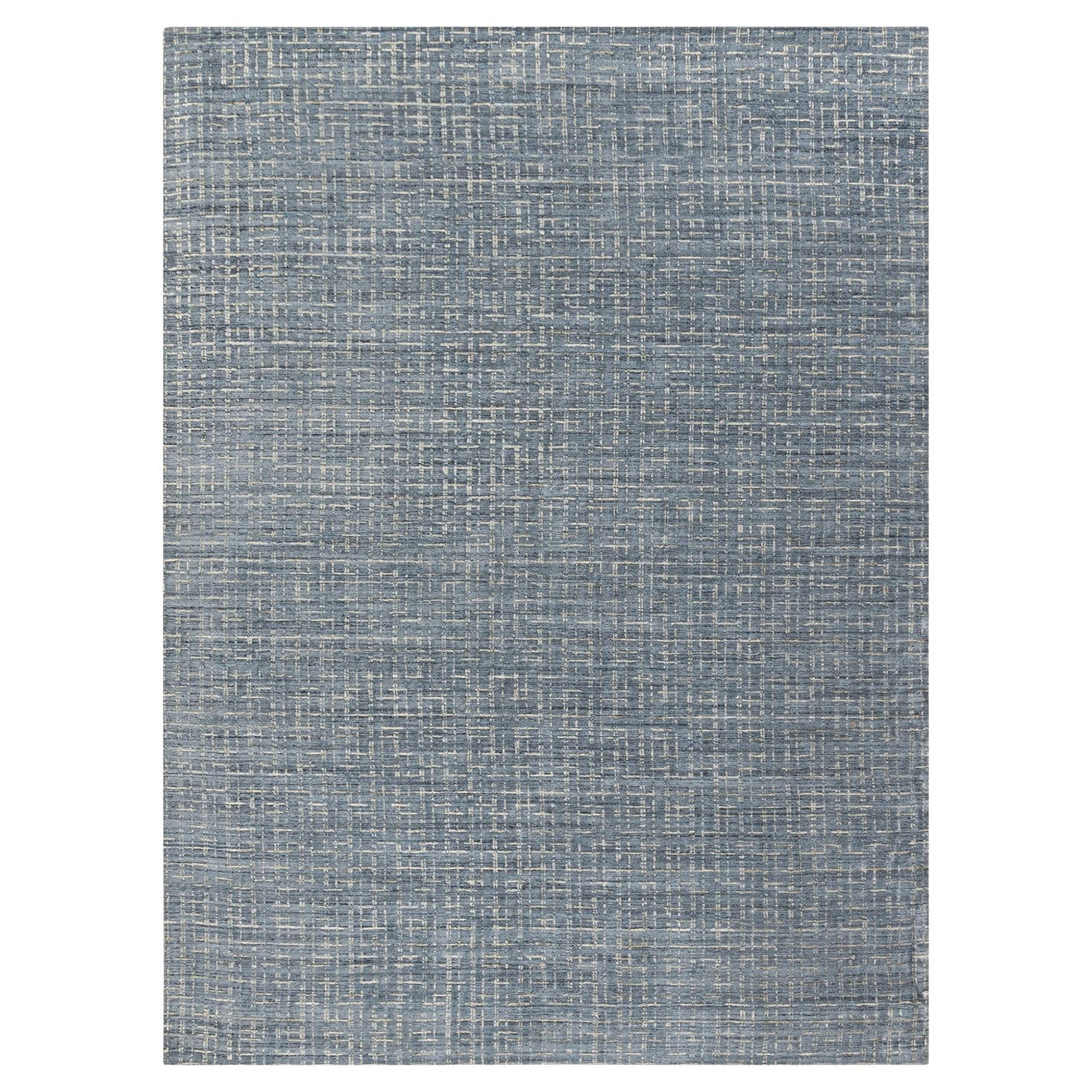 Simplicity Comfort Blue Gray Contemporary Rug  8'11 x 12' For Sale