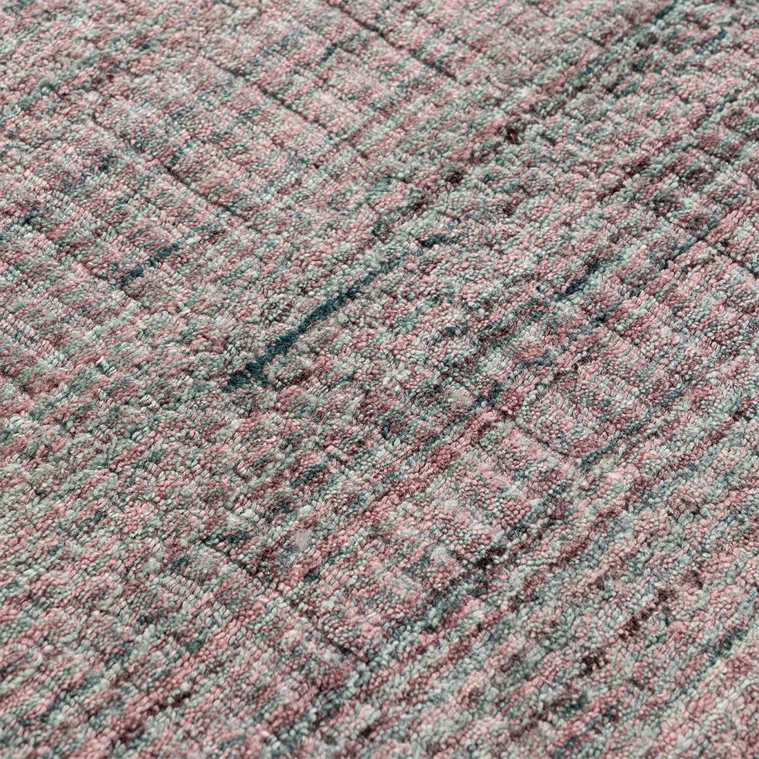 Simplicity Comfort Rose Turquoise Tapis contemporain tissé à la main en vente 2