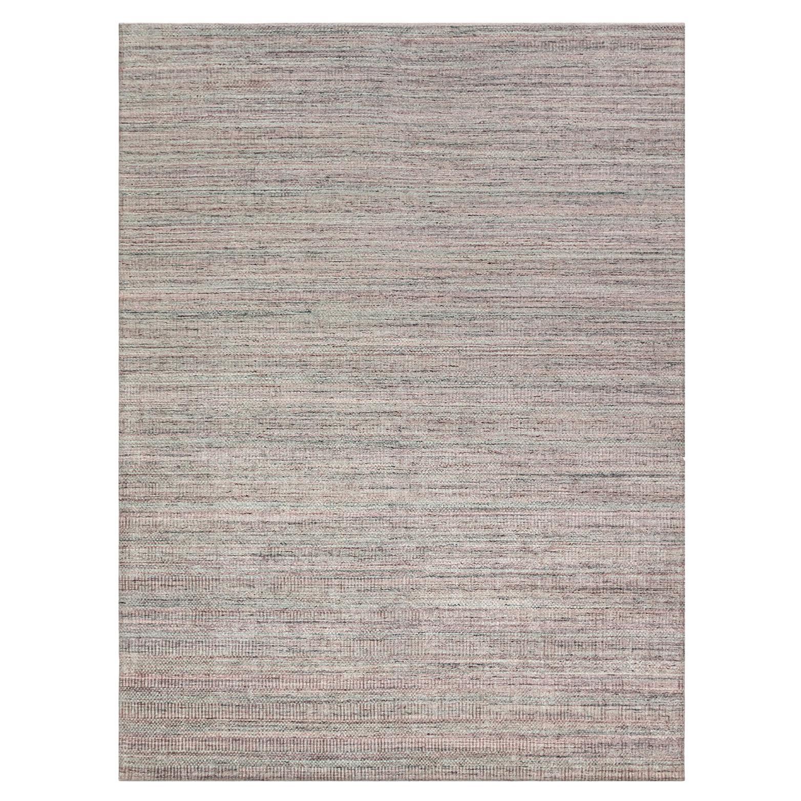Simplicity Comfort Rose Turquoise Tapis contemporain tissé à la main en vente