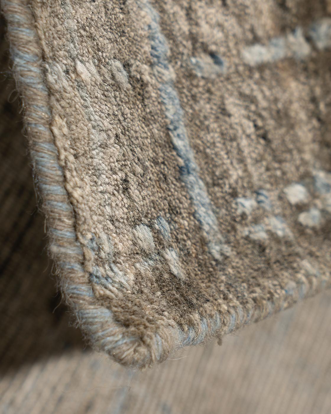 Bamboo Simplicity Comfort Tan Light Blue Contemporary Rug For Sale