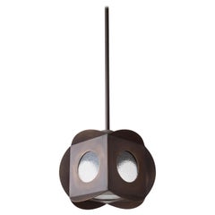 Simplicity Pendant Brass Cube Pendant w/ Glass Windows
