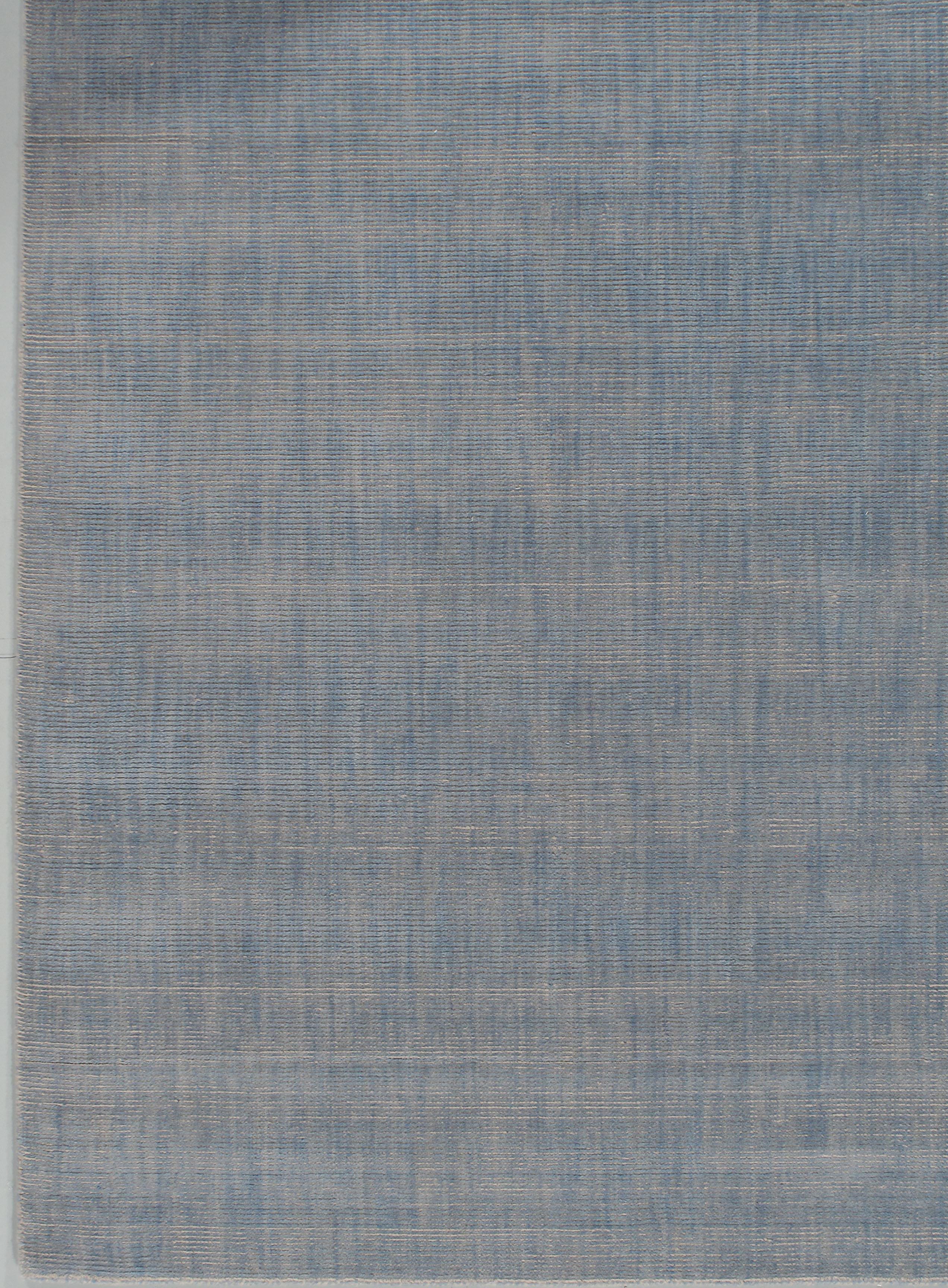 Wool Simplicity Polo Blue Contemporary Rug  8' x 10' For Sale