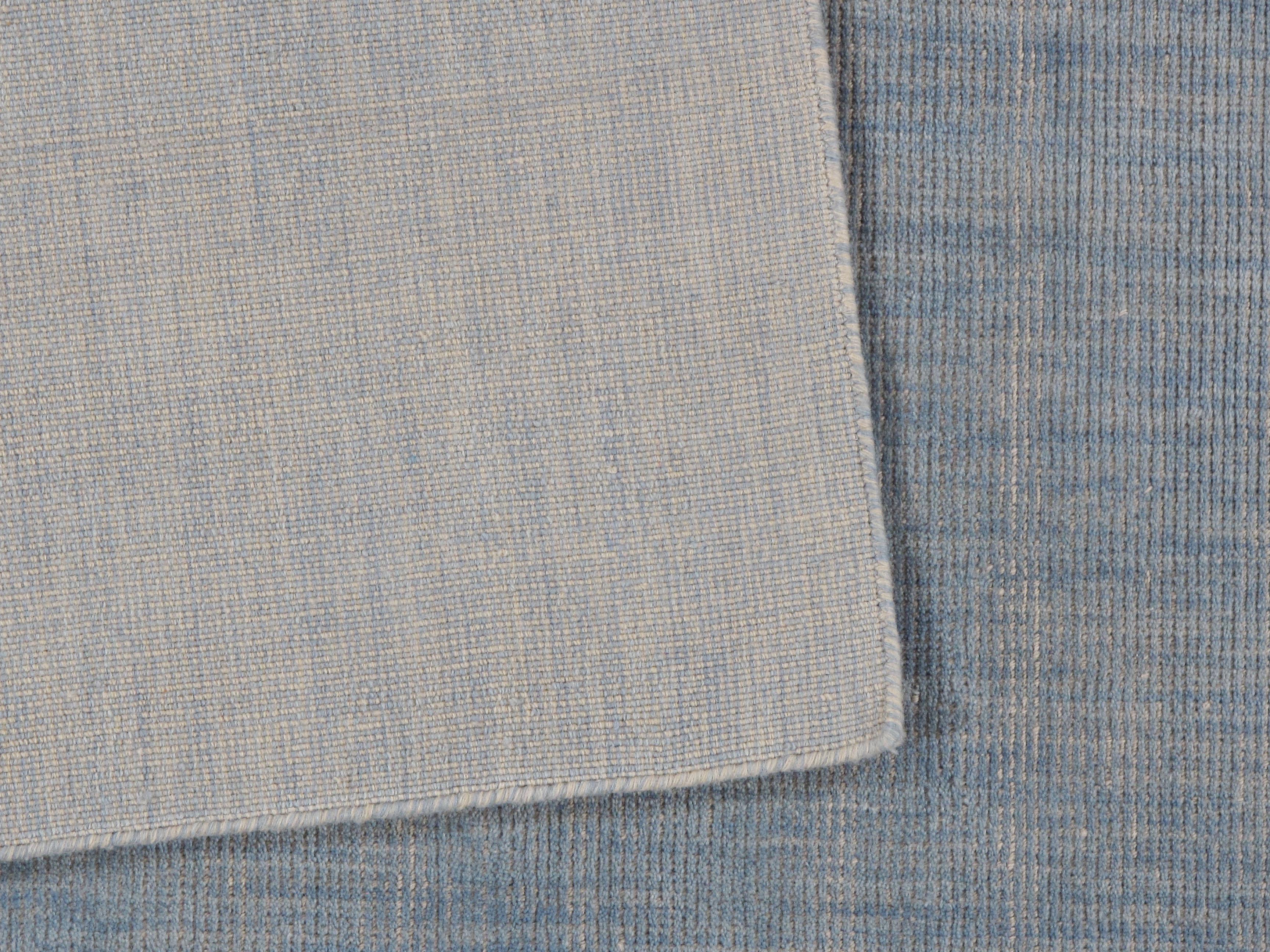 Hand-Crafted Simplicity Polo Blue New Contemporary Rug  8' x 10'