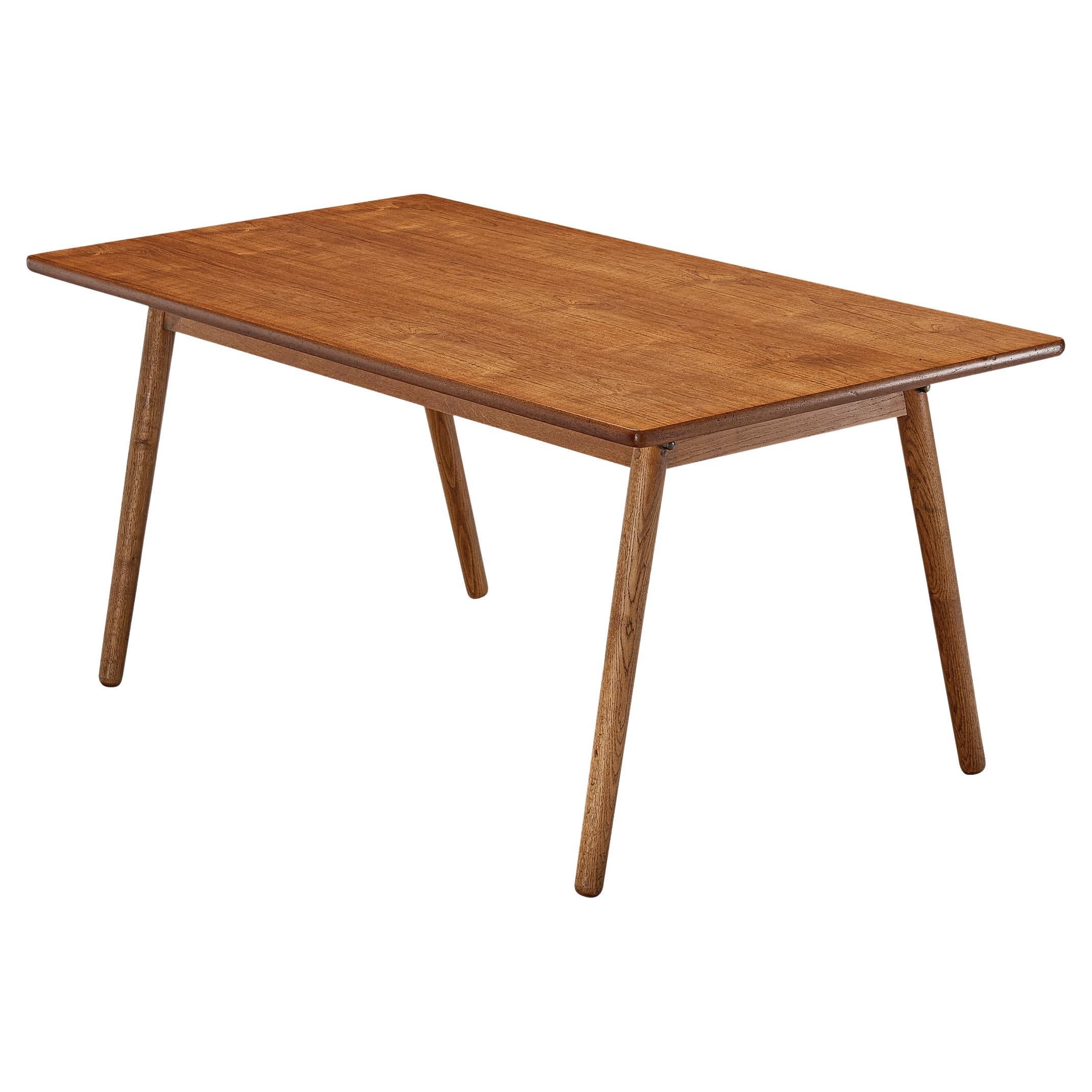 Simplistic Dining Table in Teak and Oak For Sale