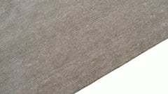 Simplistic Solid Green/Gold Wool Linen Tweed Rug 9'x12'