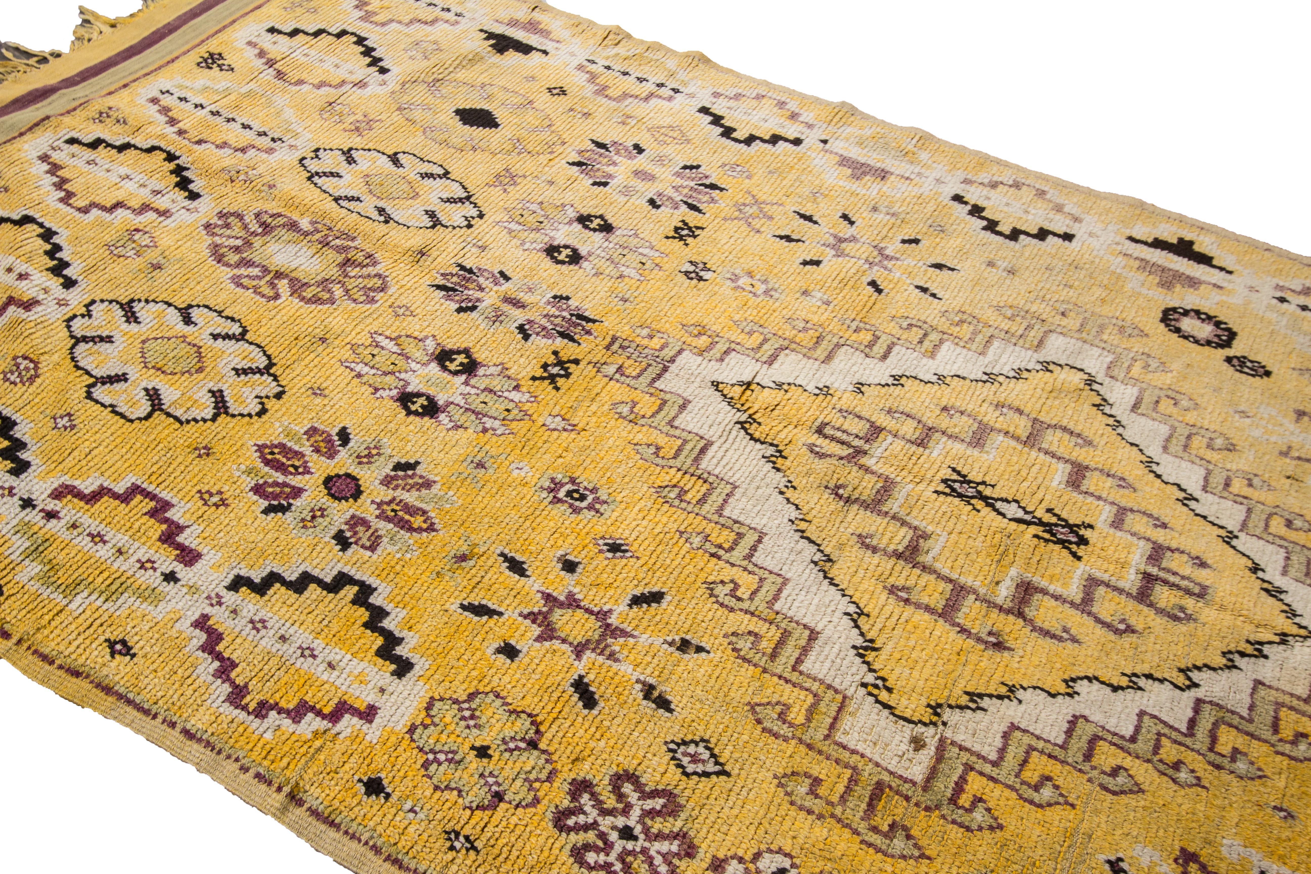 Hand-Knotted Mid--20th Century Vintage Moroccan Wool Rug For Sale